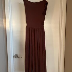 Elegant Brown Sleeveless Dress